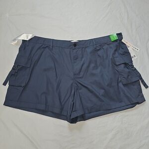 Tinseltown Juniors' Size 17 Poplin Cargo Shorts Navy New